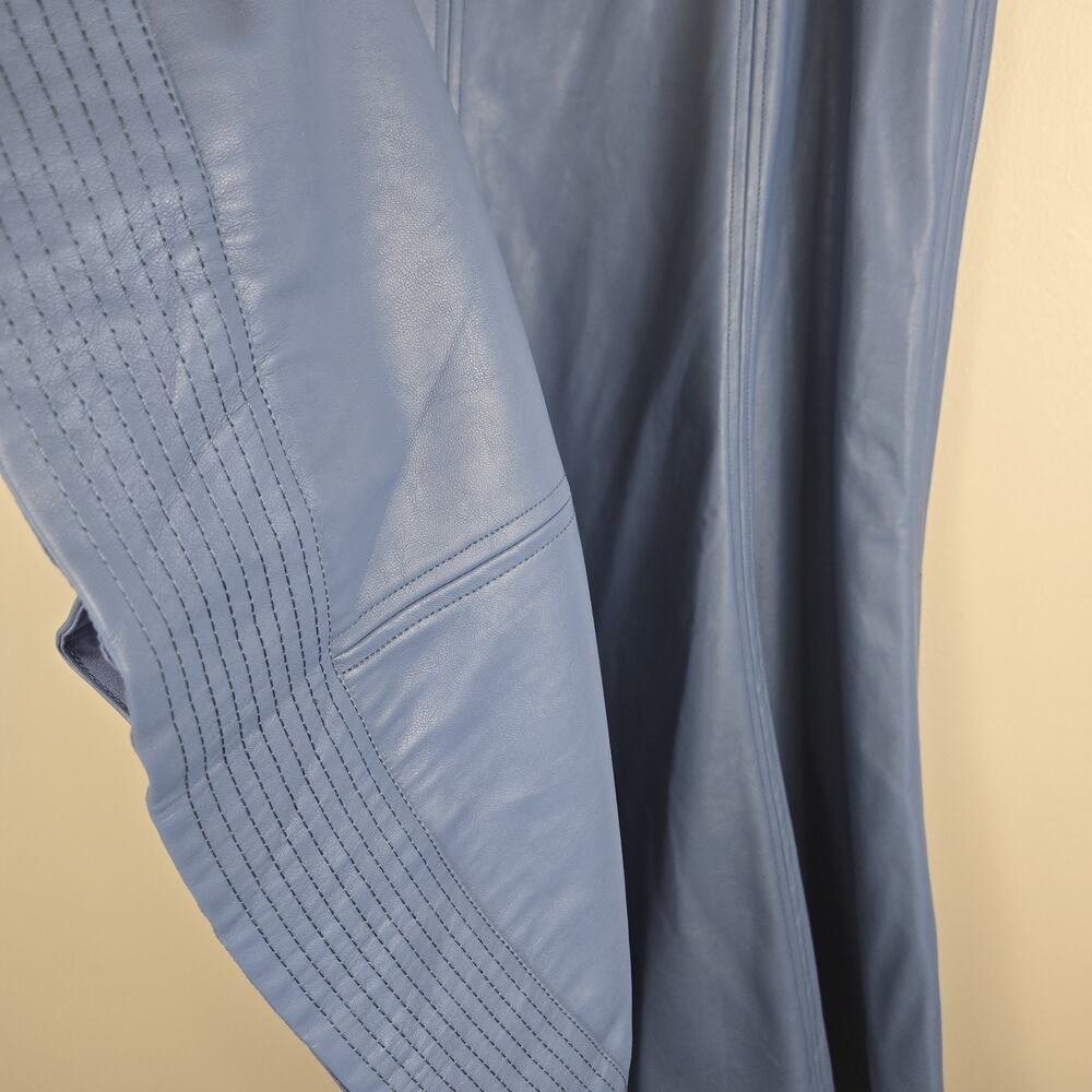 Tuckernuck Flared Slate Blue Skirt Faux Leather 37" Long COTTAGECORE PEASANT 12 - Picture 4 of 14